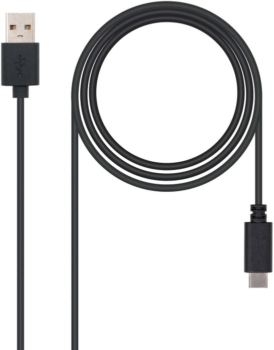 Nanocable Cable USB 2.0 USB-C a USB-A Macho, 0.5m, Negro